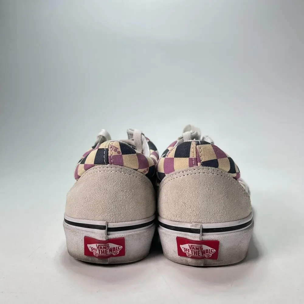 Vans Old Skool Violet Checkerboard Low Top Skate Shoes 721277 Women's Size 8.5
